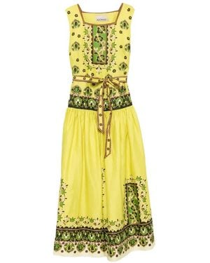 ALÉMAIS Bridgete Midikleid Mit Grafischem Print - Gelb