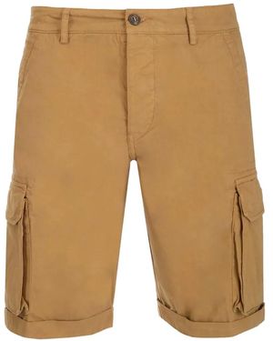 Al Duca d'Aosta Button-Fastening Cotton Cargo Shorts - Natural