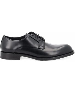 BOSS Derbies En Cuir À Logo Emé - White
