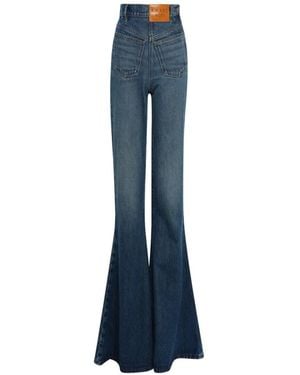 A.W.A.K.E. MODE Flared Mirror Jeans - Blue