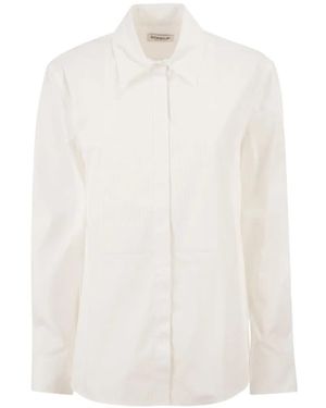 Dondup Camisa Con Pechera Plisada - Blanco