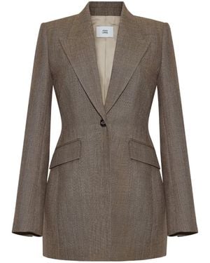 Adam Lippes Beaumont Peak-Lapel Blazer - Brown