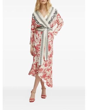 SIMONA CORSELLINI Floral-Print Wrap Dress - White