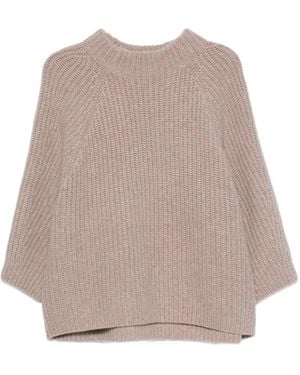 EMERSON RENALDI Ribbed-Knit Raglan-Sleeve Sweater - Natural
