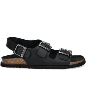 Scholl Gaston Leather Sandals - Black