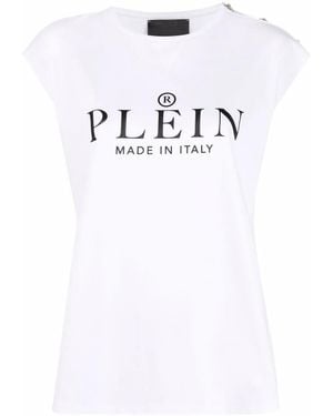 Philipp Plein Ss Logo-Print T-Shirt - White