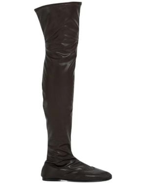 GIMAGUAS Over-The-Knee Leather Boots - Black
