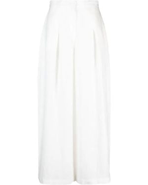 Tessitura Body Couture Leinenhose Mit Weitem Bein - Weiß