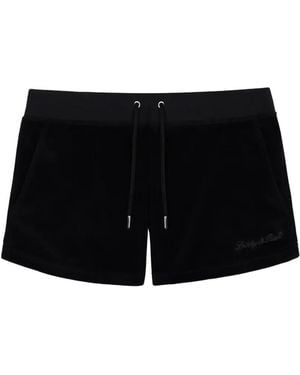 Sporty & Rich Krystal Logo-Embellished Shorts - Black