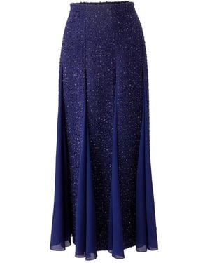 Carolina Herrera Jupe En Tweed À Coupe Mi-Longue - Bleu