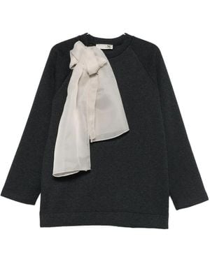 THE M.. Bow-detail raglan-sleeve sweater - Schwarz