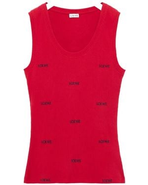 Loewe Tanktop Met Geborduurd Logo - Rood