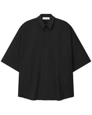 Fear Of God Silk-Blend 3/4 Sleeve Button-Up Shirt - Black