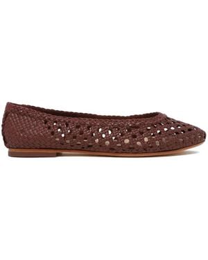 Dragon Diffusion Ballerines En Cuir Tressé - Marron