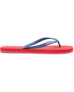 DSquared² Logo Embossed Flip-Flops - Red