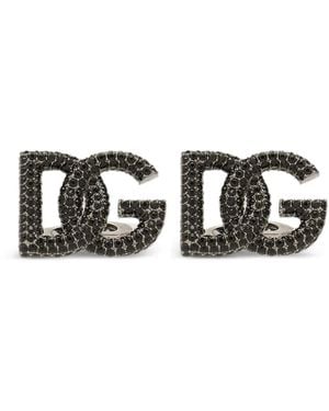 Dolce & Gabbana Crystal Rhinestones-Embellished Cufflinks - Black