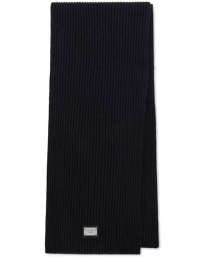 Dolce & Gabbana Écharpe En Laine À Patch Logo - Black