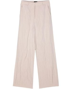Giorgio Armani Textured Wide-Leg Pants With Relaxed Silhouette - White