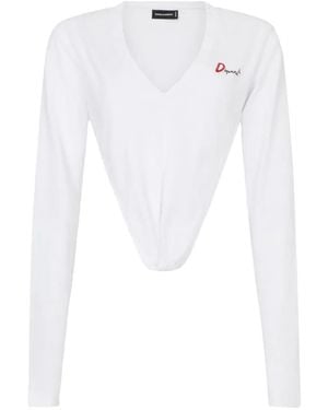 DSquared² Deep-Cut Just Right Fit T-Shirt - White