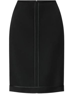 Loulou de Saison Inside-Out Satin-Trimmed Midi Skirt - Black