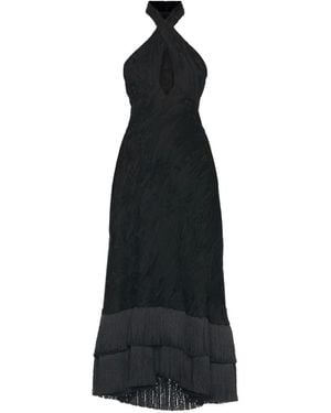 Alexis Ambrosio Halterneck Tiered Midi Dress - Black