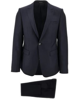 Emporio Armani David Single-Breasted Wool Suit - Blue
