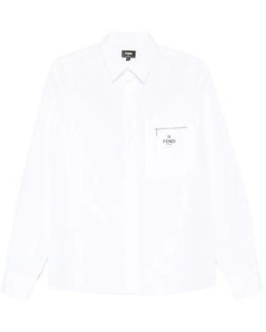 Fendi Logo-detail pocket shirt - Weiß