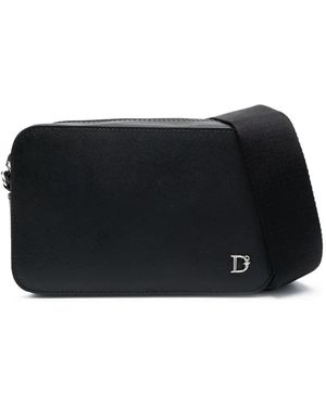 DSquared² レザーメッセンジャーバッグ - ブラック
