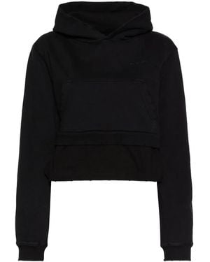 we11done Sudadera Con Capucha Y Perlas Artificiales - Negro