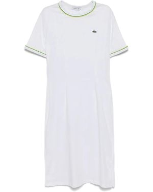 Lacoste Trimmed Jersey Dress - White