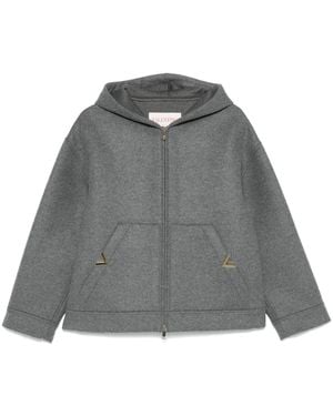 Valentino Garavani VLogo Oversized Virgin Wool Jacket - Grey