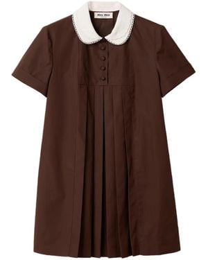 Miu Miu Poplin Dress - Brown