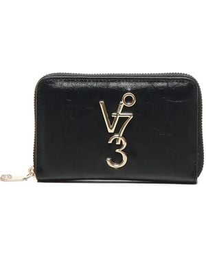 V73 Cartera con placa del logo - Negro
