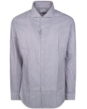 Xacus Vertical-Stripe Shirt - Grey