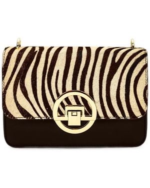 Apatchy London Tilly Zebra-Print Hair-On Leather Mini Bag - Black