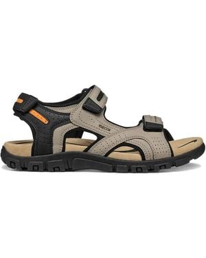 Geox Perforated Touch-Strap Sandals - White