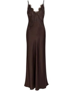 Shona Joy Simona Lace-Trim Slip Maxi Dress - Brown