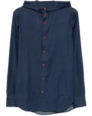 Kiton Mariano Hooded Shirt - Blue