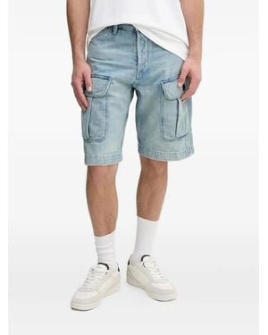 G-Star Cargo-Pocket Denim Shorts - Blue