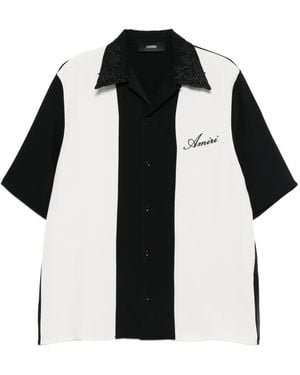 Amiri Floral-Collar Panelled Shirt - Black