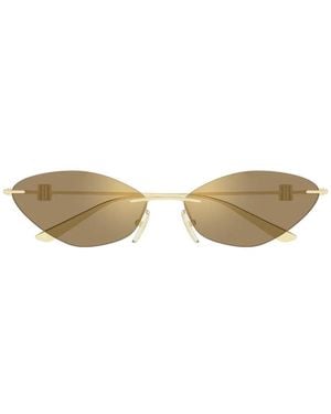 Balenciaga Rimless Cat-Eye Sunglasses - Metallic