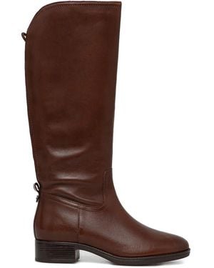 Geox Felicity Knee-High Leather Boots - Brown