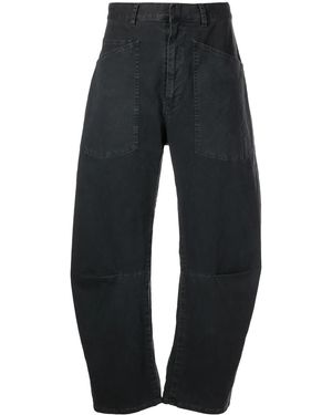 Nili Lotan Curved-Leg Denim Jeans - Blue