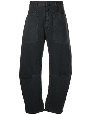 Nili Lotan Curved-Leg Denim Jeans - Blue