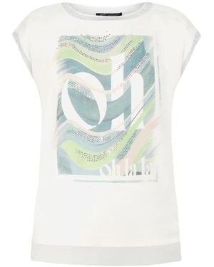 Betty Barclay Graphic-Print Rhinestone-Embellished Top - Blue