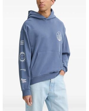 adidas Graphic-Print Hoodie - Blue