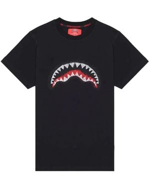 Sprayground T-Shirt Shark Mouth Brodé - Black