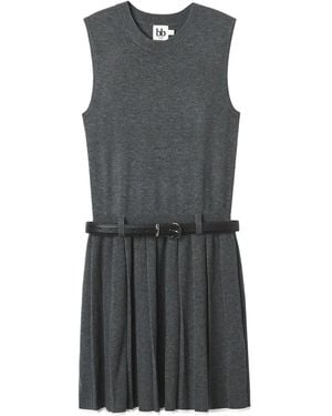 B+ AB Pleated Dress - Grey