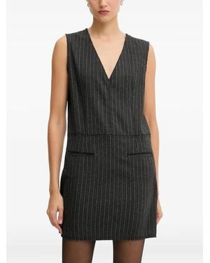 Iceberg Striped-Pattern V-Neck Mini Dress - Black