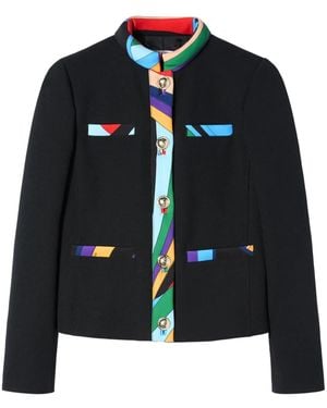 Emilio Pucci Giacca Monopetto Con Bordo A Contrasto - Nero